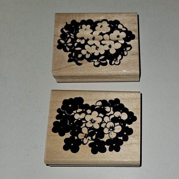 NEW 2 JRL Design Flowers Hydrangea Blossoms S467 Rubber Stamp Lot NEVER USED - Picture 1 of 7